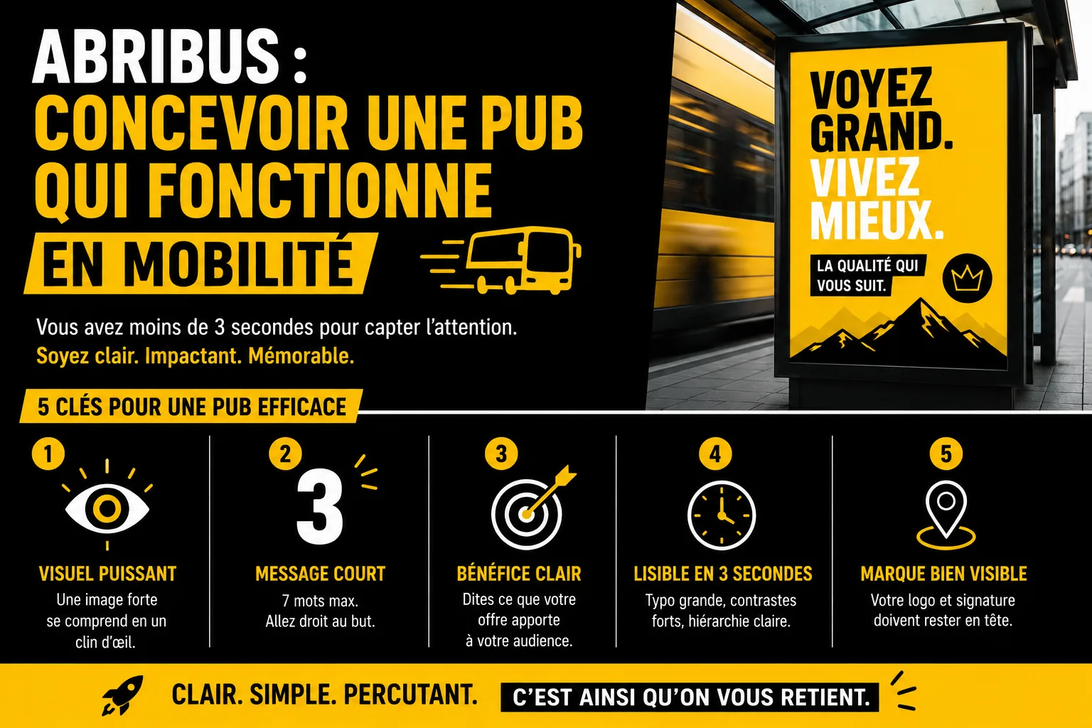 Publicité d’abribus : concevoir une pub qui fonctionne en mobilité