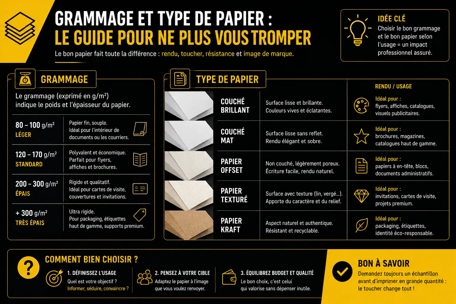 Grammage et type de papier : le guide pour ne plus vous tromper