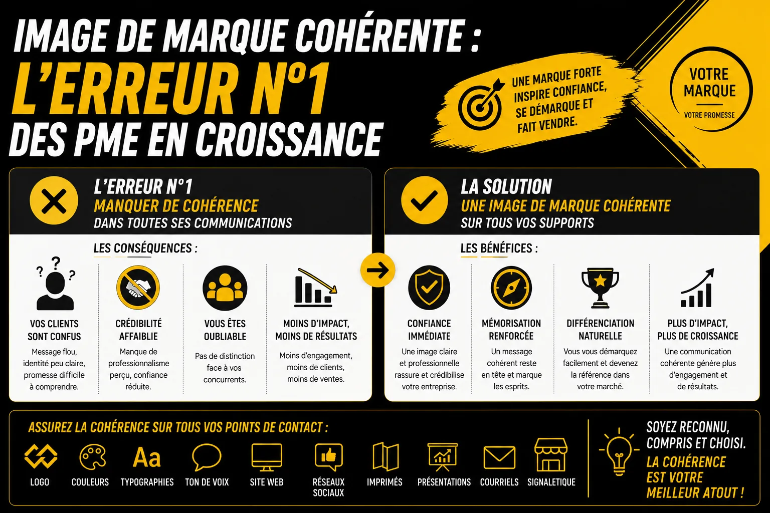 Image de marque cohérente : l’erreur n1 des PME en croissance