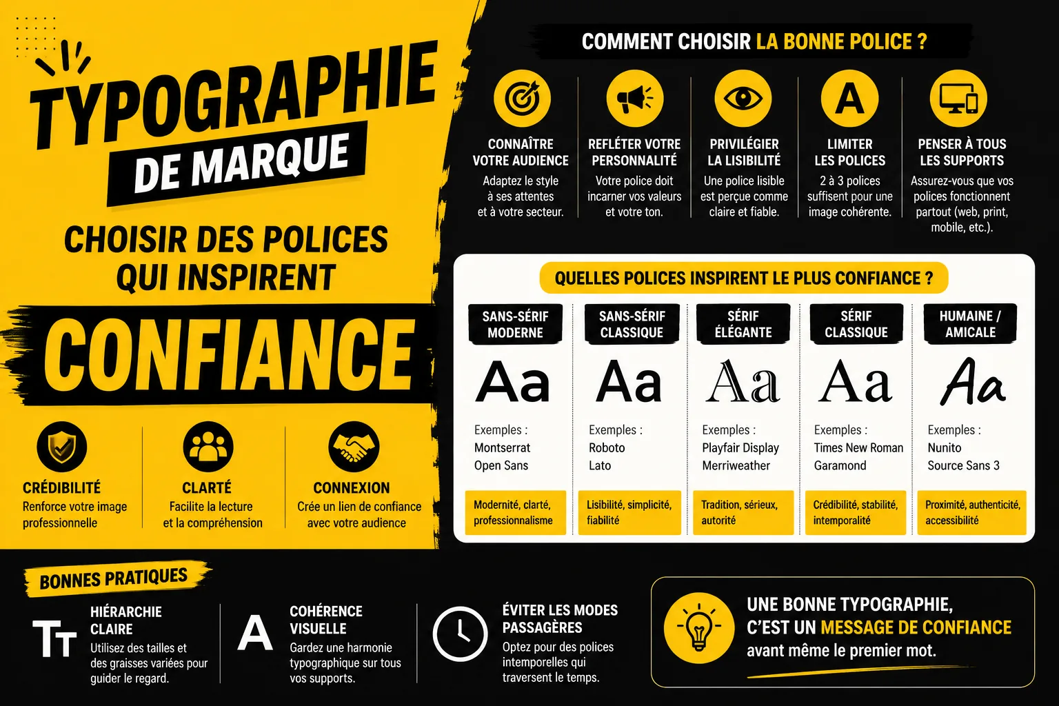 Typographie de marque : choisir des polices qui inspirent confiance