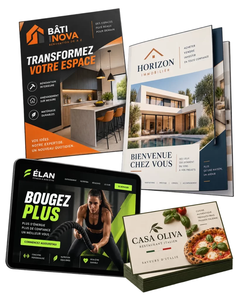 Réalisations graphiques et Web : logos, imprimés et pages de sites Internet