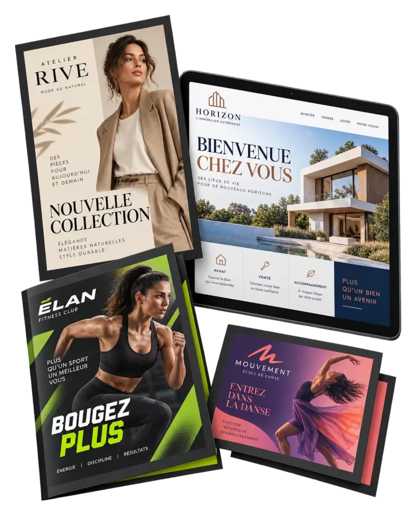 Identités visuelles, catalogues et sites Web conçus sur mesure