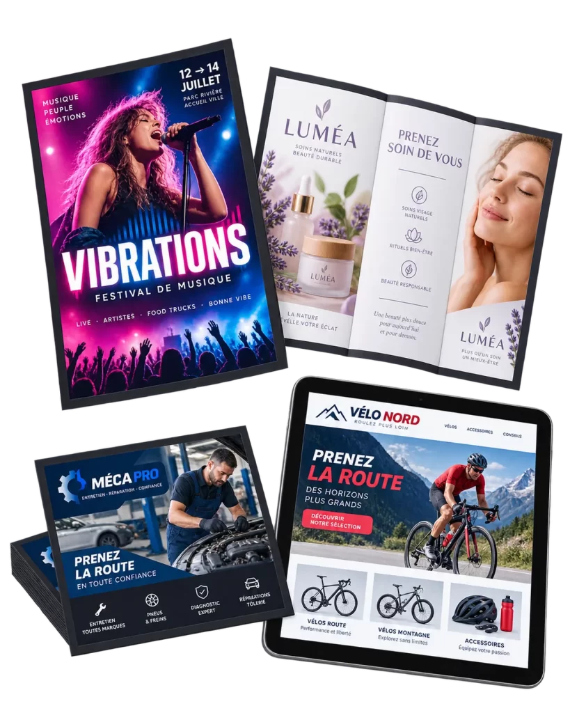 Logos, brochures et sites Web conçus sur mesure pour de petites entreprises