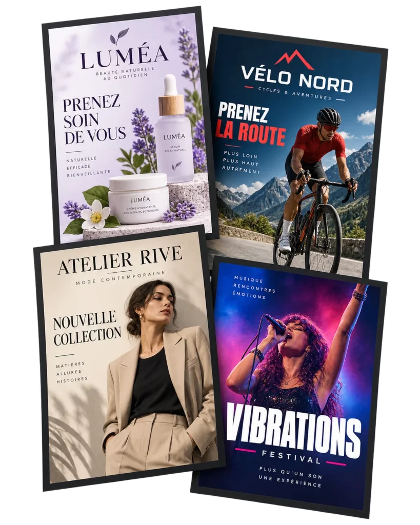 Affiches imprimées sur mesure pour des commerces, des activités et des organismes