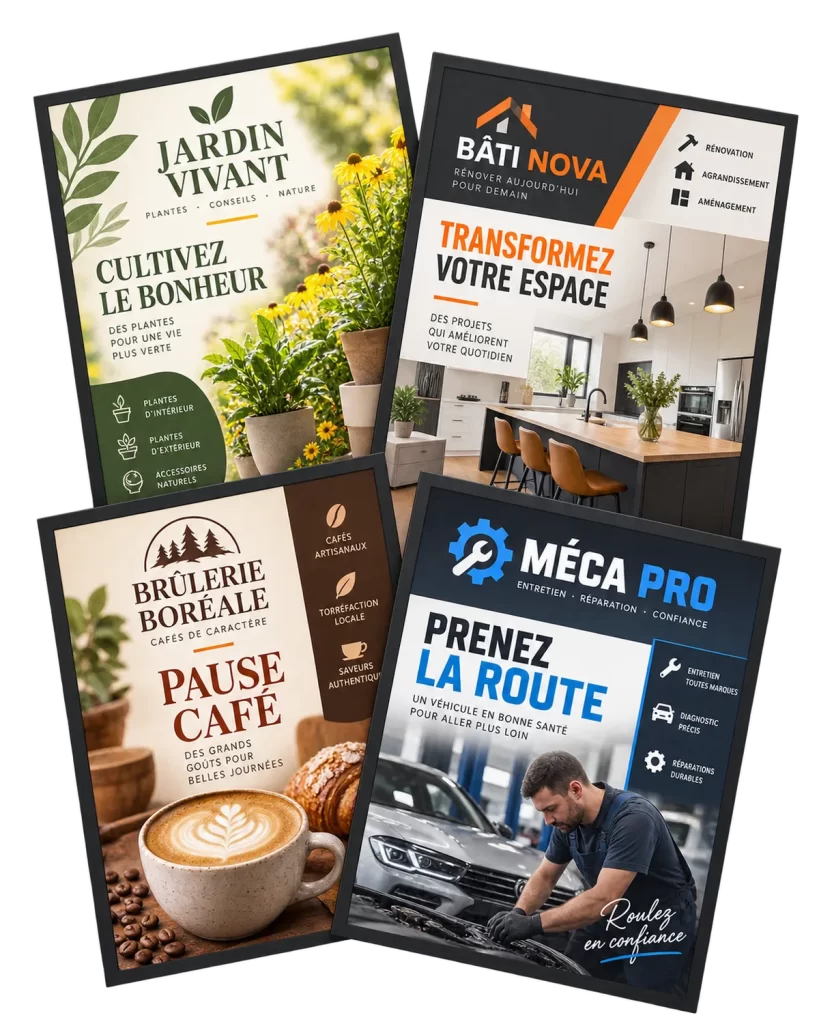 Affiches imprimées sur mesure pour des commerces, des activités et des organismes