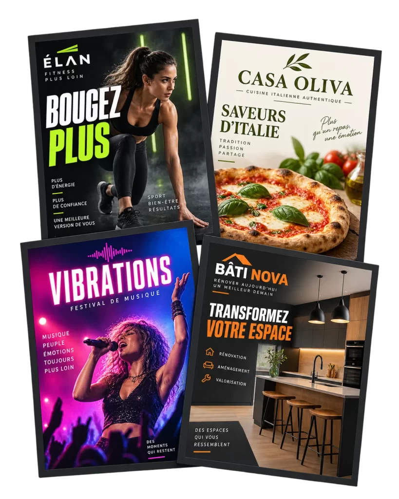 Affiches imprimées sur mesure pour des commerces, des activités et des organismes