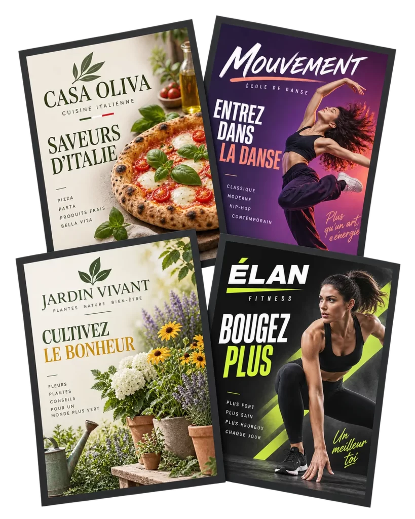 Affiches imprimées sur mesure pour des commerces, des activités et des organismes