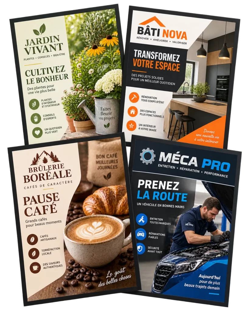 Affiches imprimées sur mesure pour des commerces, des activités et des organismes