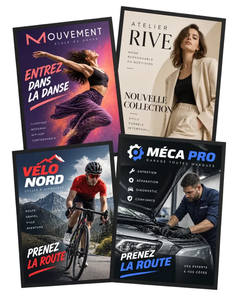 Affiches imprimées sur mesure pour des commerces, des activités et des organismes