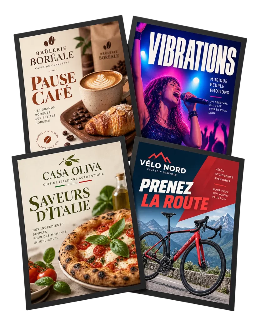 Affiches imprimées sur mesure pour des commerces, des activités et des organismes
