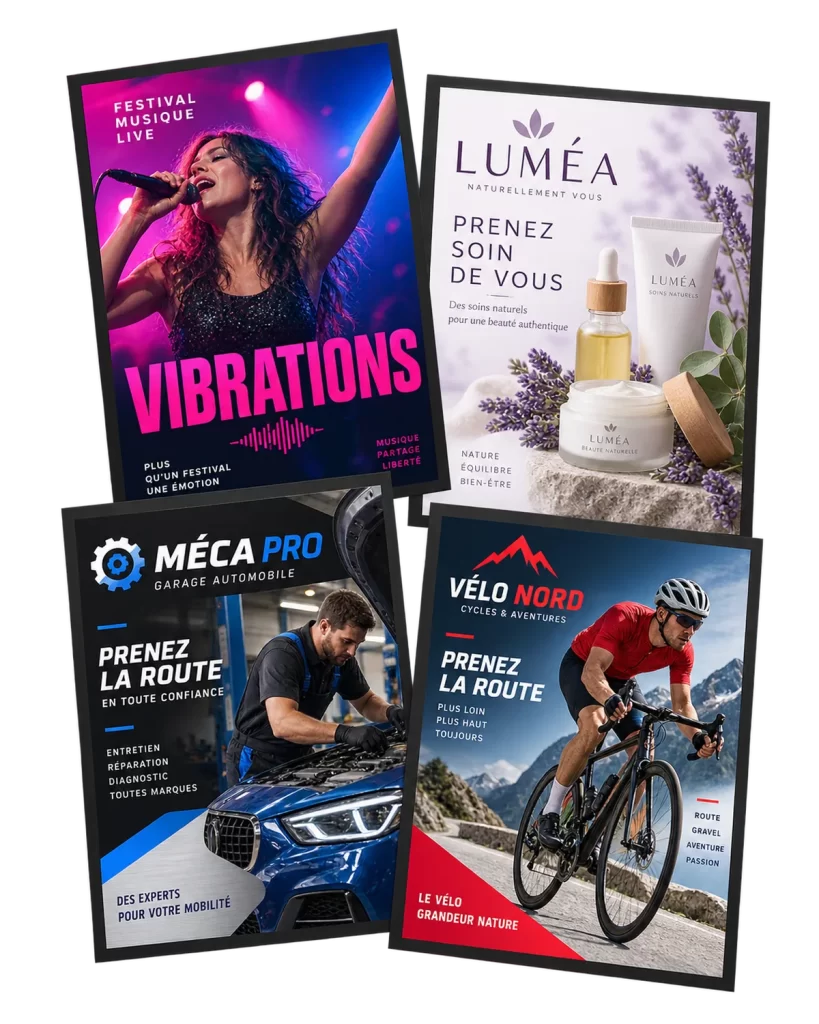 Affiches imprimées sur mesure pour des commerces, des activités et des organismes