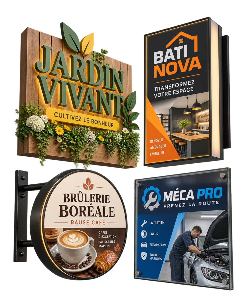 Enseigne : exemples de réalisations sur mesure