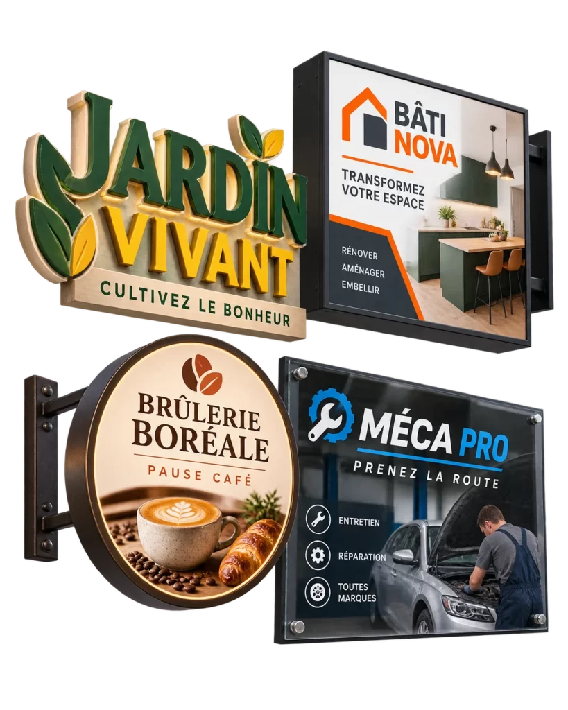 Enseigne : exemples de réalisations sur mesure