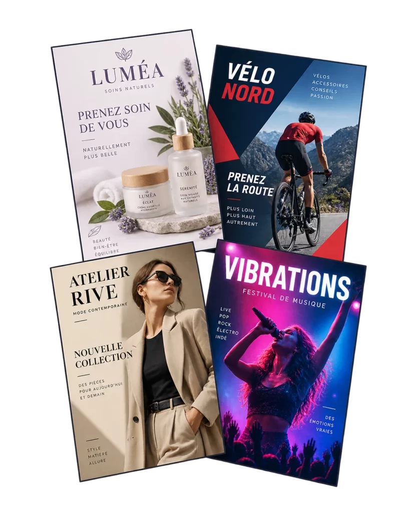 Flyer : exemples de réalisations sur mesure