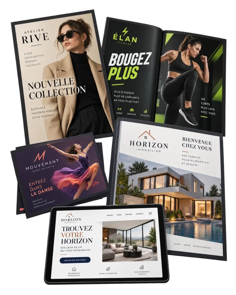 Logos et supports imprimés conçus ou modernisés sur mesure