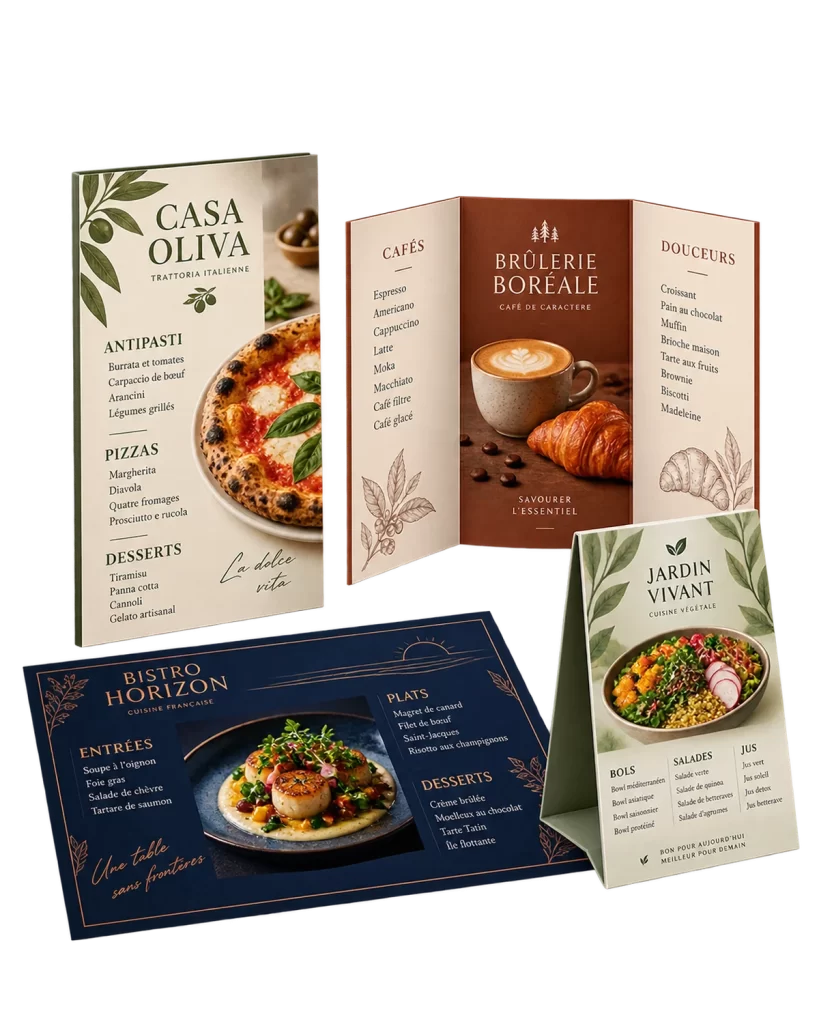 Menu de restaurant : exemples de réalisations sur mesure