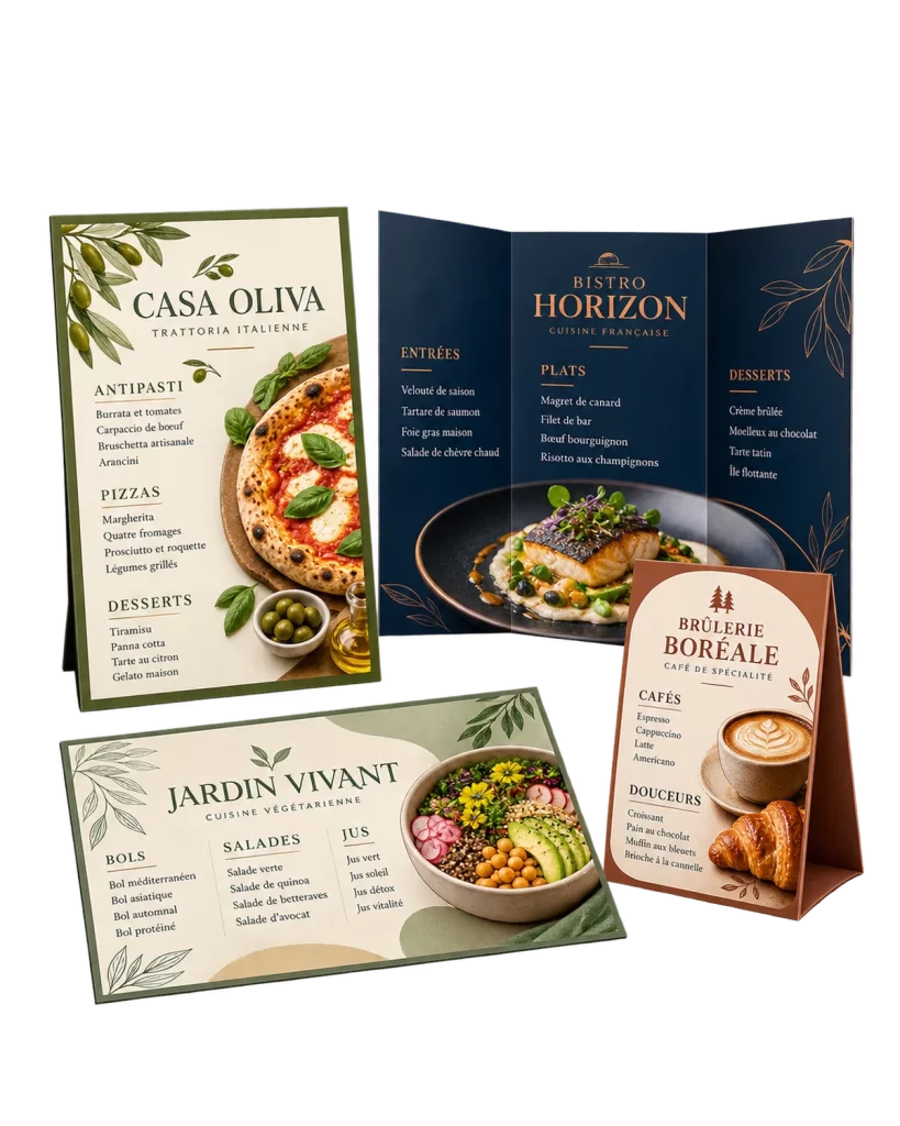 Menu de restaurant : exemples de réalisations sur mesure