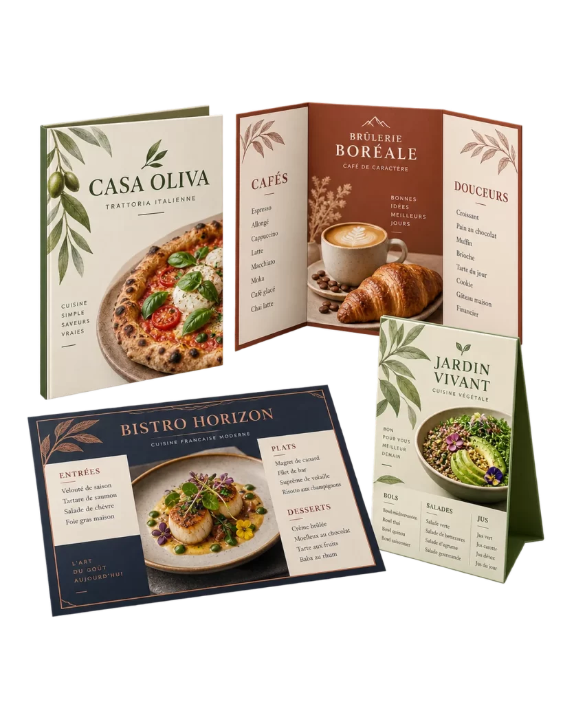 Menu de restaurant : exemples de réalisations sur mesure