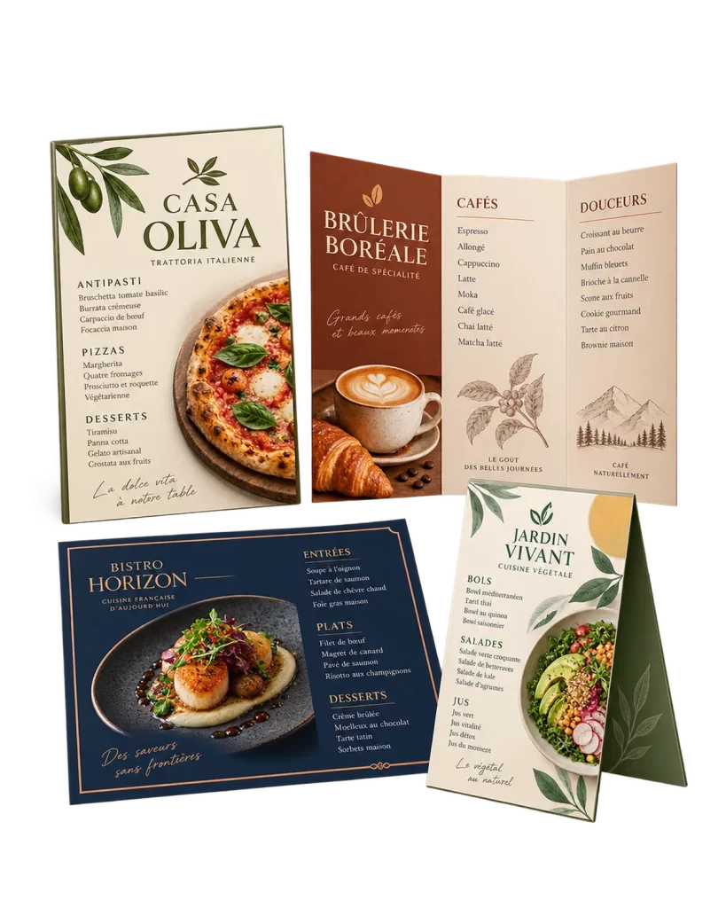 Menu de restaurant : exemples de réalisations sur mesure