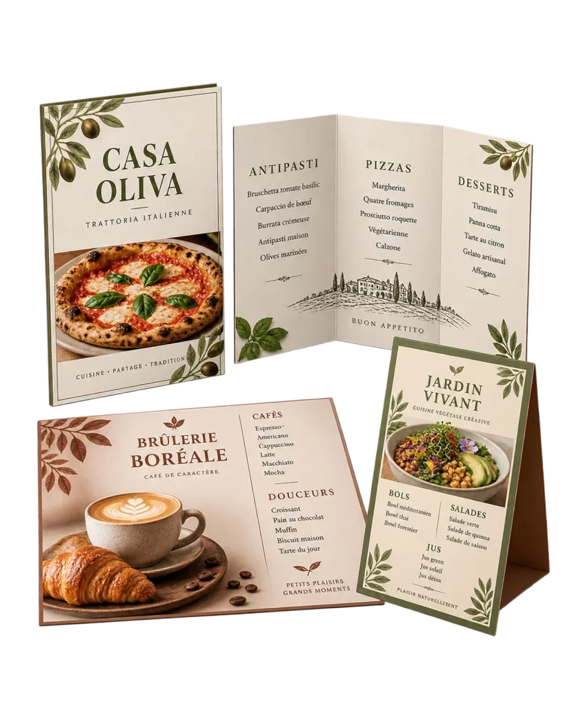 Menu de restaurant : exemples de réalisations sur mesure