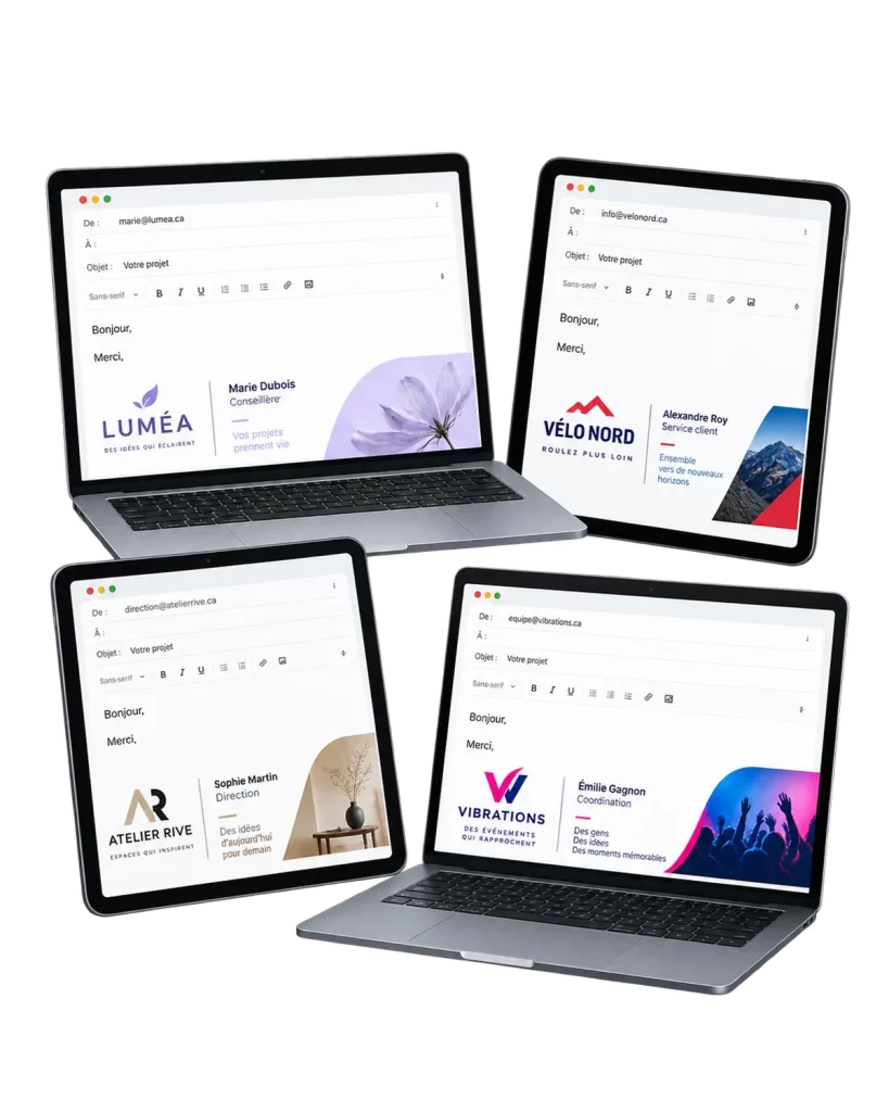 Signature courriel : exemples de réalisations sur mesure