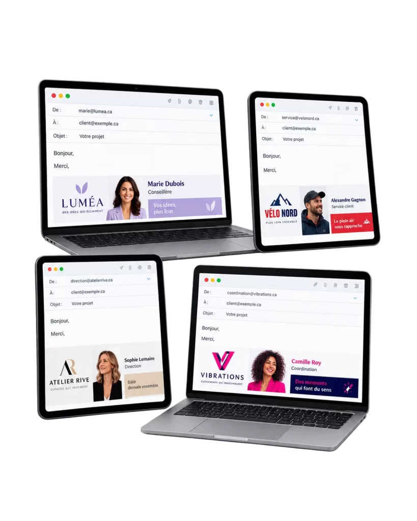 Signature courriel : exemples de réalisations sur mesure