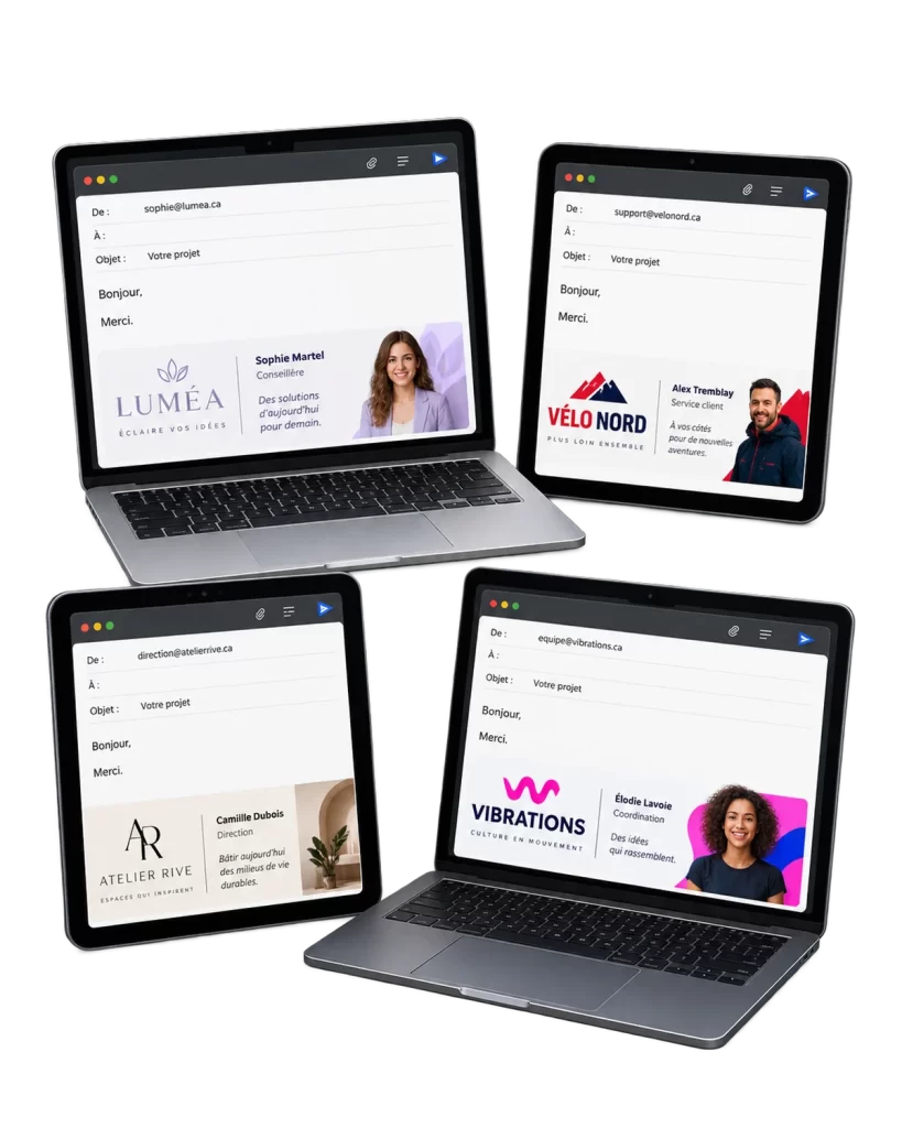 Signature courriel : exemples de réalisations sur mesure