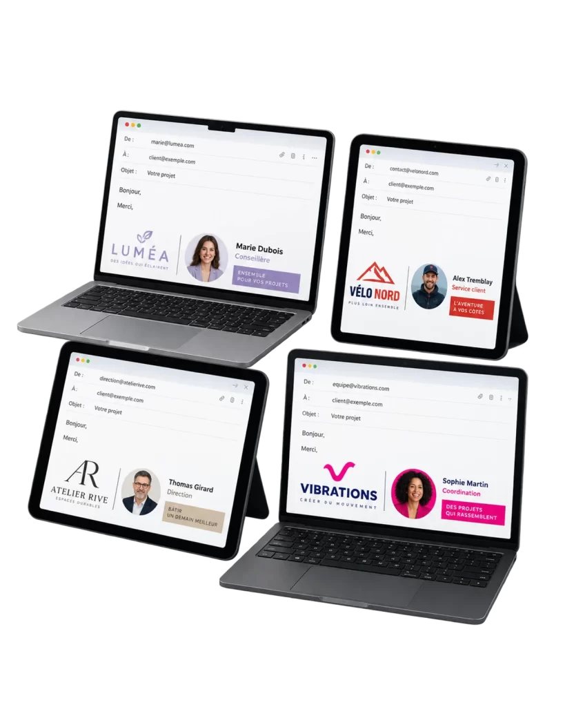 Signature courriel : exemples de réalisations sur mesure