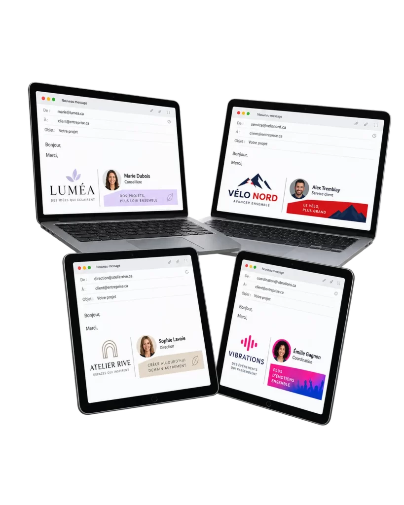 Signature courriel : exemples de réalisations sur mesure