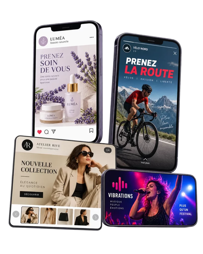 Visuels réseaux sociaux : exemples de réalisations sur mesure
