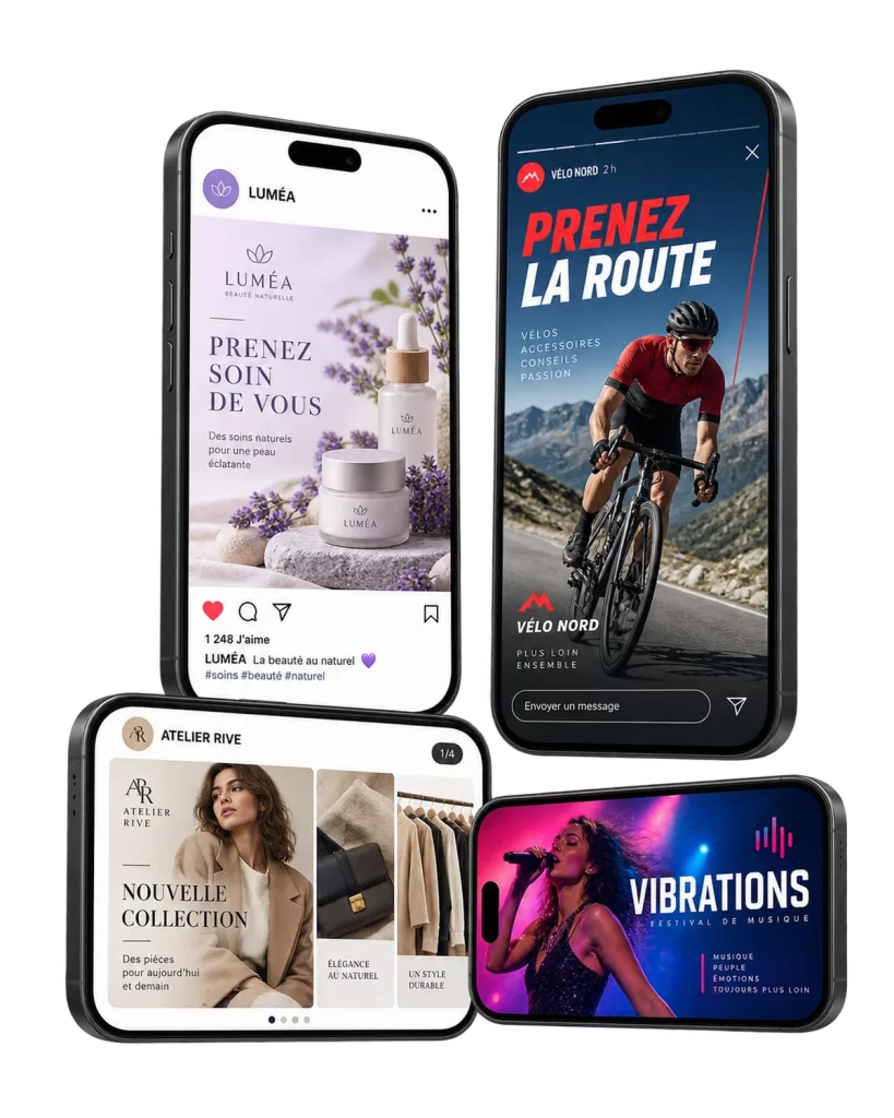 Visuels réseaux sociaux : exemples de réalisations sur mesure
