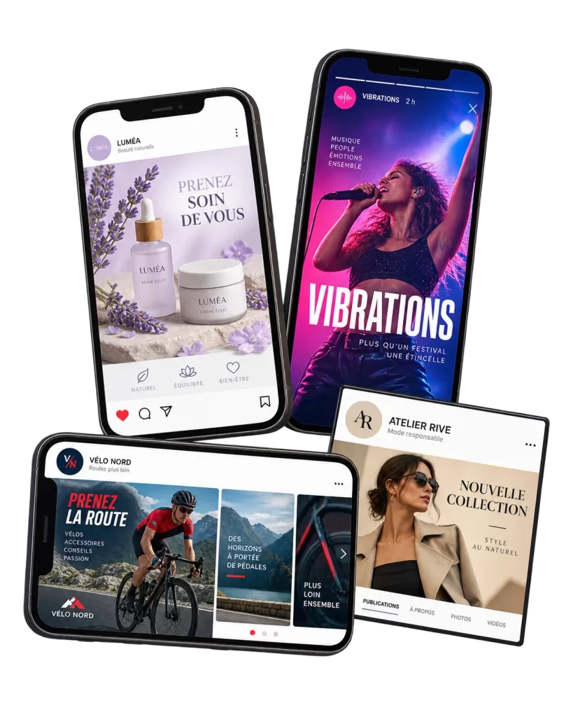 Visuels réseaux sociaux : exemples de réalisations sur mesure