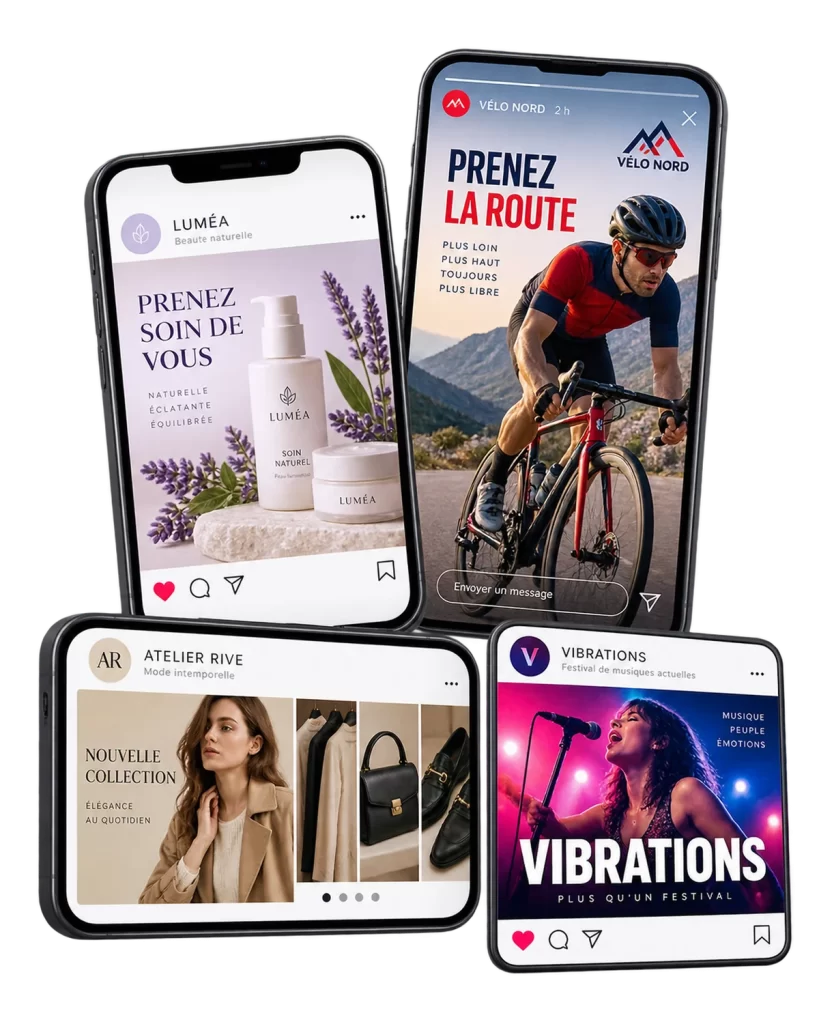 Visuels réseaux sociaux : exemples de réalisations sur mesure
